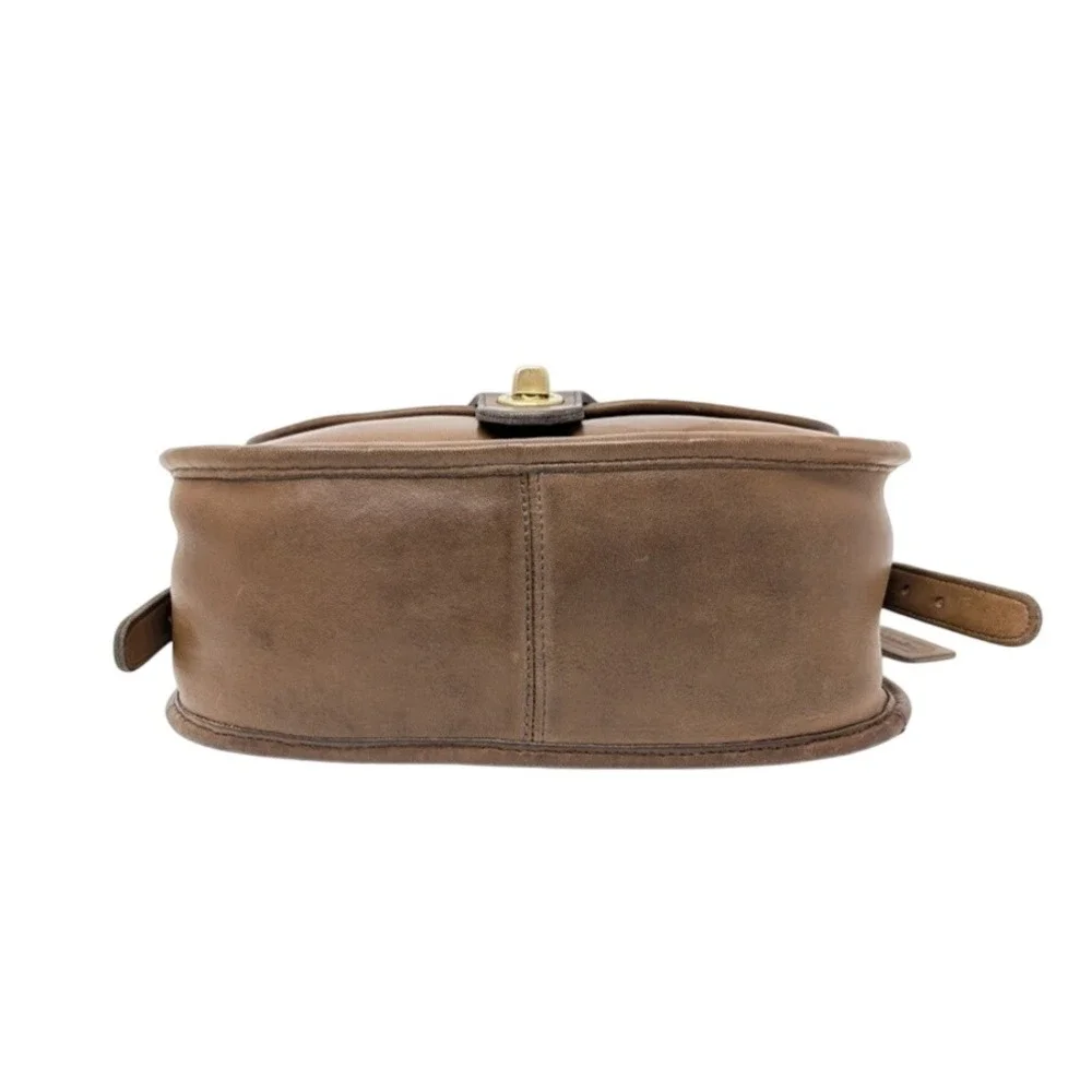 Coach‎ Saddlery Bag 9535 Putty Brown Leather NYC Crossbody Minimal Vintage
